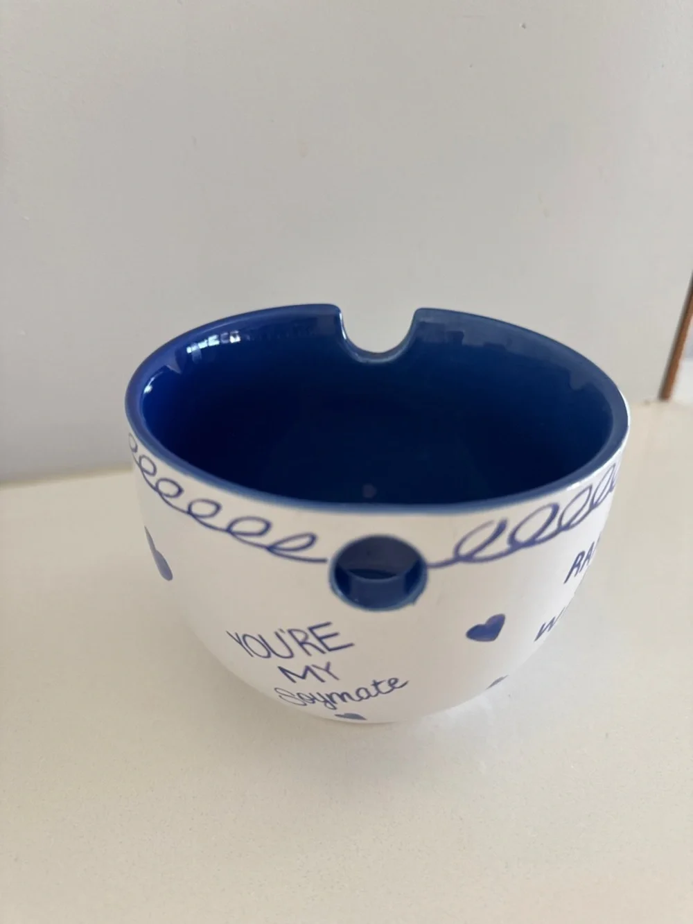 Urban Outfitters Blue and White Ramen Bowl